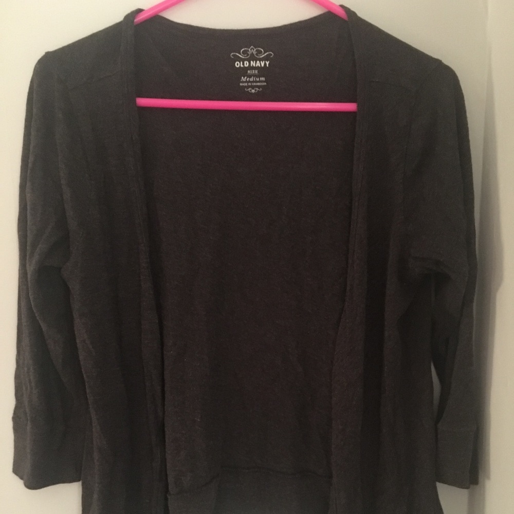 Dark Gray Old Navy 3/4 Sleeve Cardigan